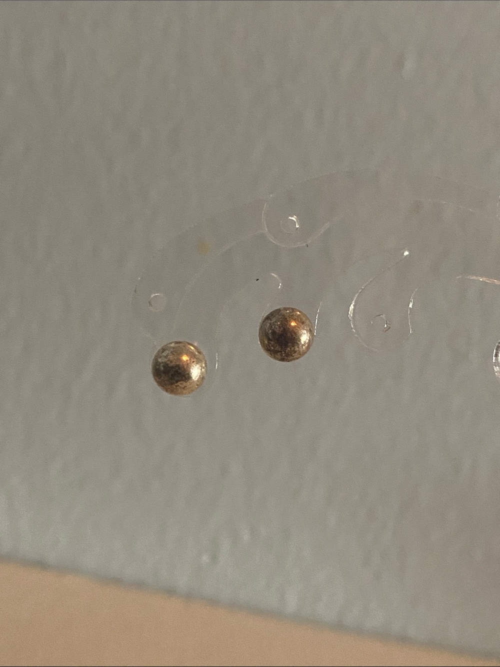 Simple Small Round Goldish Silver Stud Earrings